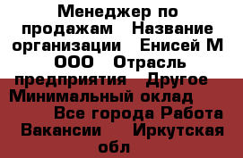 Менеджер по продажам › Название организации ­ Енисей-М, ООО › Отрасль предприятия ­ Другое › Минимальный оклад ­ 100 000 - Все города Работа » Вакансии   . Иркутская обл.